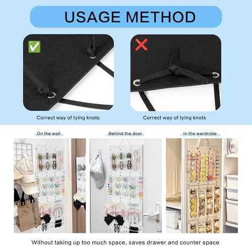 Hanging Claw Hair Clips Storage Organizer Hair bow holder organizer for girls Hair accessories Stand Holder for Wall,Door,Closet. Large-Capacity white