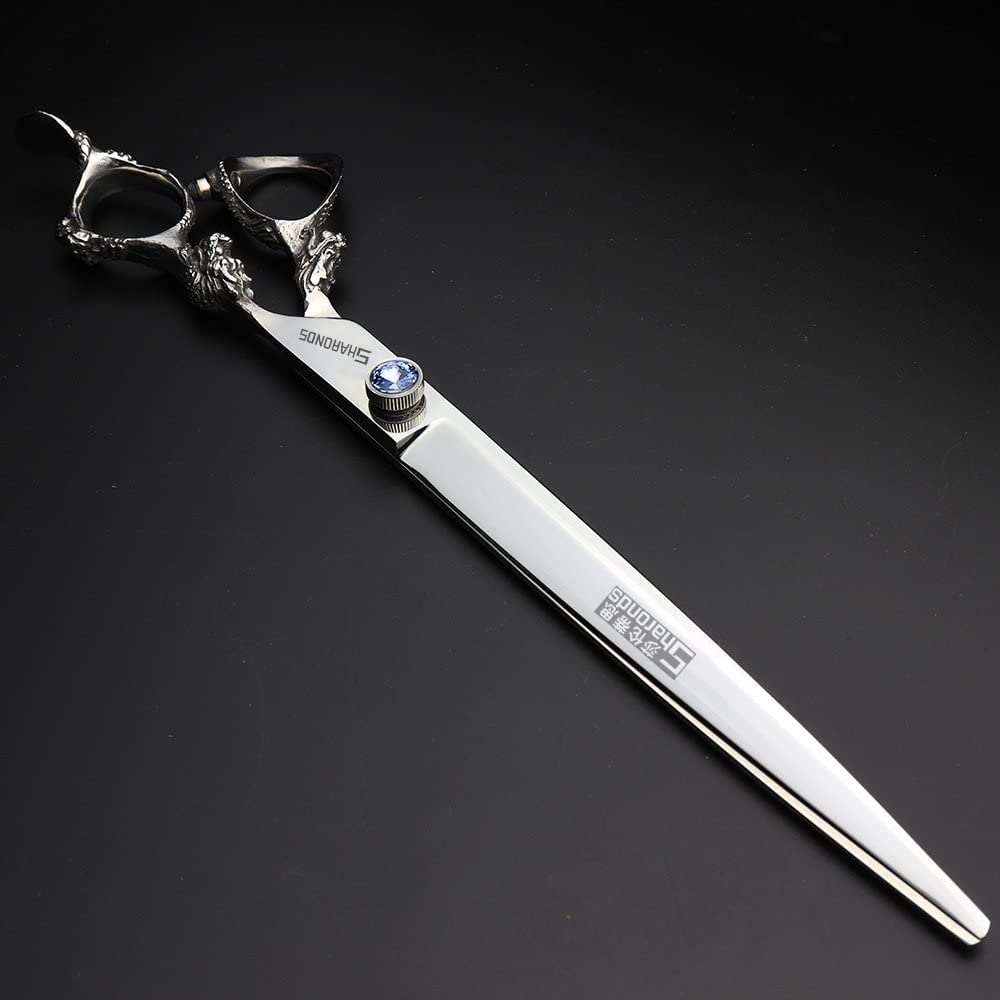 Professional Hairdressing Scissors 7/7.5/8 Inch Hairdressing Scissors Gold and Black Gold Dragon Scissors (9 Inch Flat Scissors)