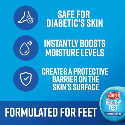 O'Keeffe's for Healthy Feet Foot Cream - 3.2 oz Jar (1 Pack) - Guaranteed Relief for Extremely Cracked, Dry Feet, Repairing Skincare, Instantly Boosts and Retains Moisture Levels