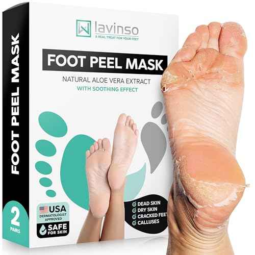 Lavinso Foot Peel Mask for Dry Cracked Feet ? 2 Pack Peeling Mask Removes Dead Skin and Calluses - Exfoliating for Soft Baby Feet, Original Scent