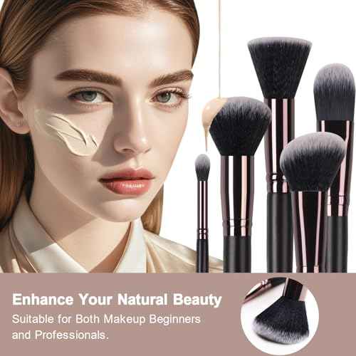 Real Perfection Makeup Brushes 24pcs Makeup Brush Set Premium Synthetic Powder Foundation Contour Blush Concealer Eye Shadow Blending Liner Make Up Brush Kit with Case