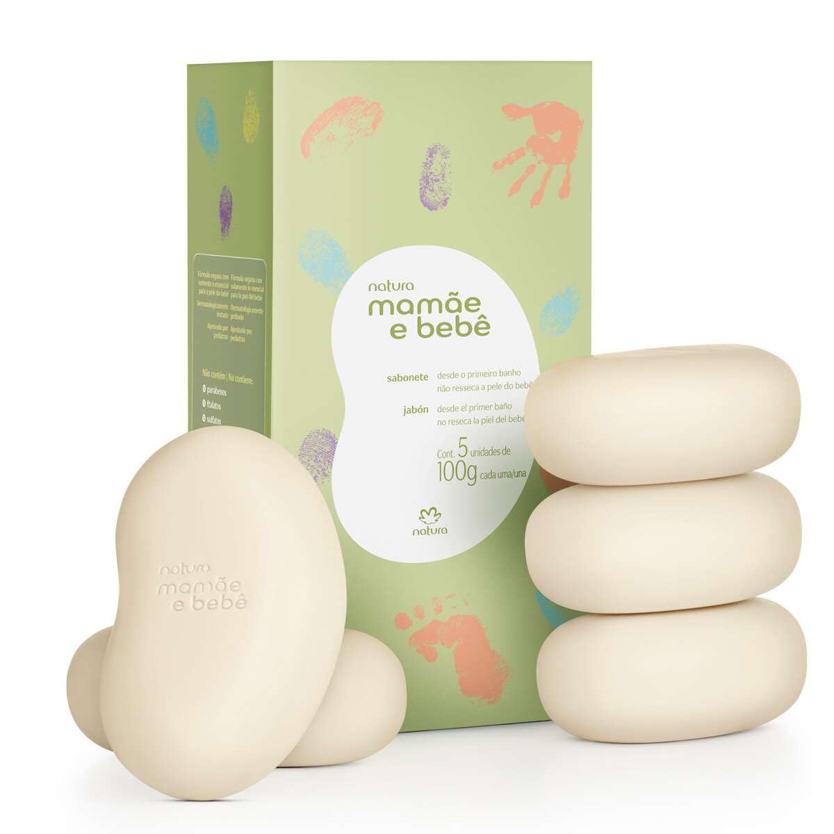 Natura Vegetable Soap Bar for Mom & Baby | Gentle 5 x 100g Natural Cleanser