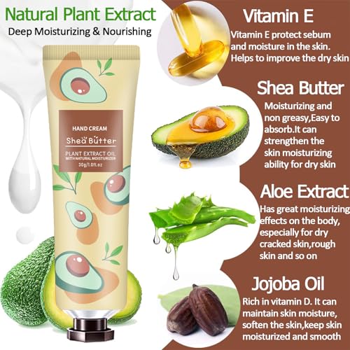 10 Pack Hand Cream for Dry Cracked Hands, Stocking Stuffers for Women,Teengirls,Christmas Gifts Bridesmaid Gifts, Teacher Gifts, Natural Plant Fragrance Mini Hand Lotion Moisturizing Hand Care Cream