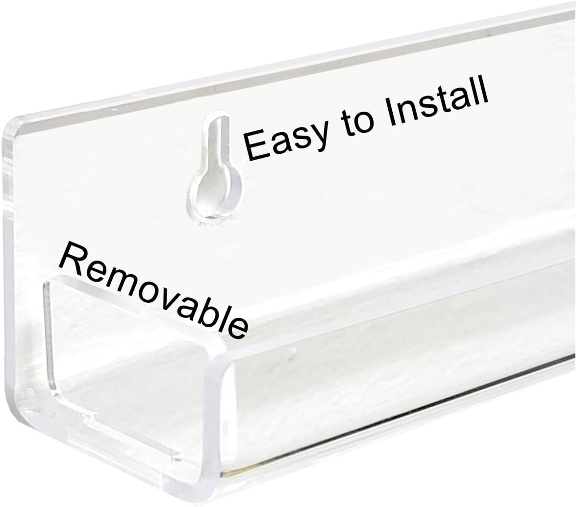Acrylic Nail Polish Organizer - 8-Pack Wall-Mounted Shelves with Anti-Slip Inserts | Space-Saving Storage Solution