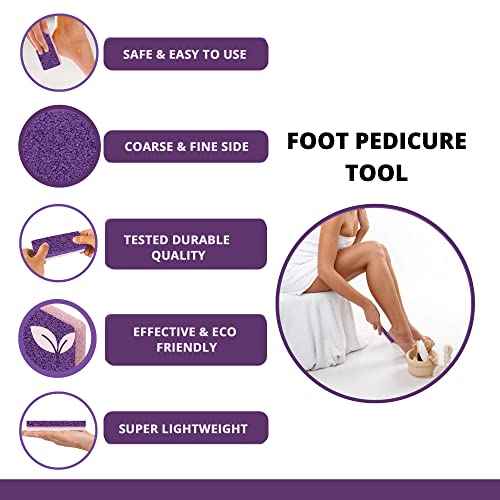 Love Natural Pumice Stone for Feet - Ultimate 2-in-1 Scrubber and Professional Exfoliating Rock for Feet Hands Body Care - Pumice Stone for Dead Skin & Callus Removal (Purple)
