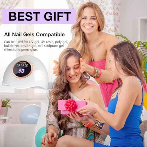 72W UV LED Nail Lamp Light Dryer for Nails Gel Polish with 18 Beads 3 Timer Setting & LCD Touch Display Screen, Auto Sensor, Professional Nails, White