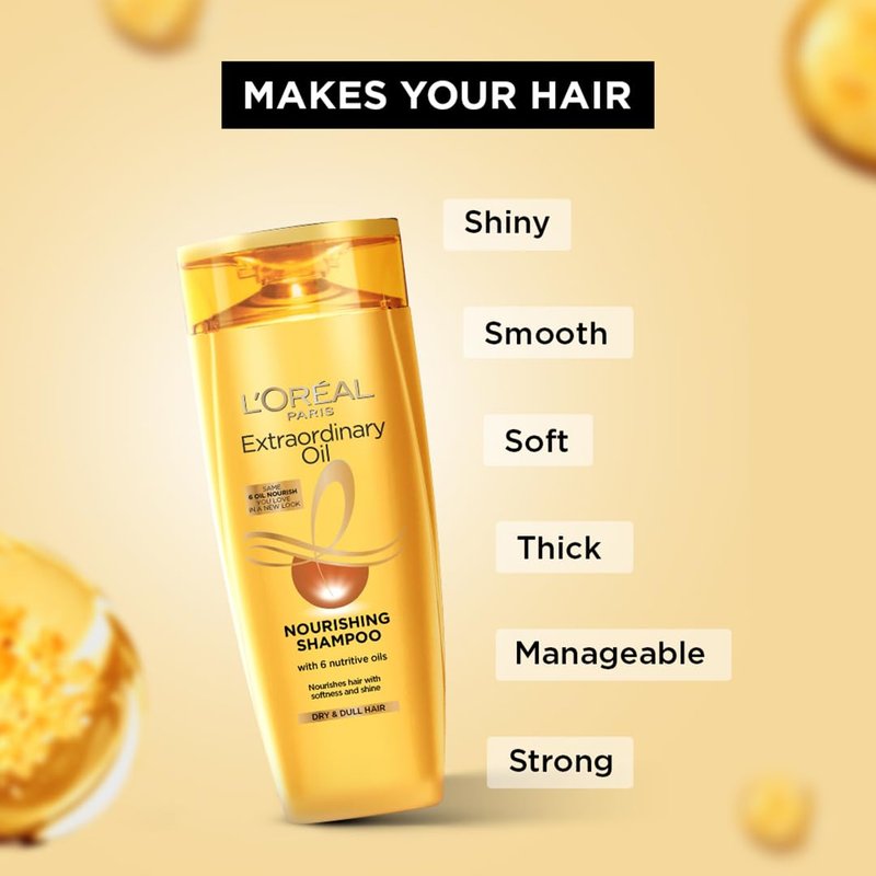 L'Oreal Paris Hex 6 Oil Shampoo - Nourishing Hair Care, 360ml | Revitalize Dry Hair