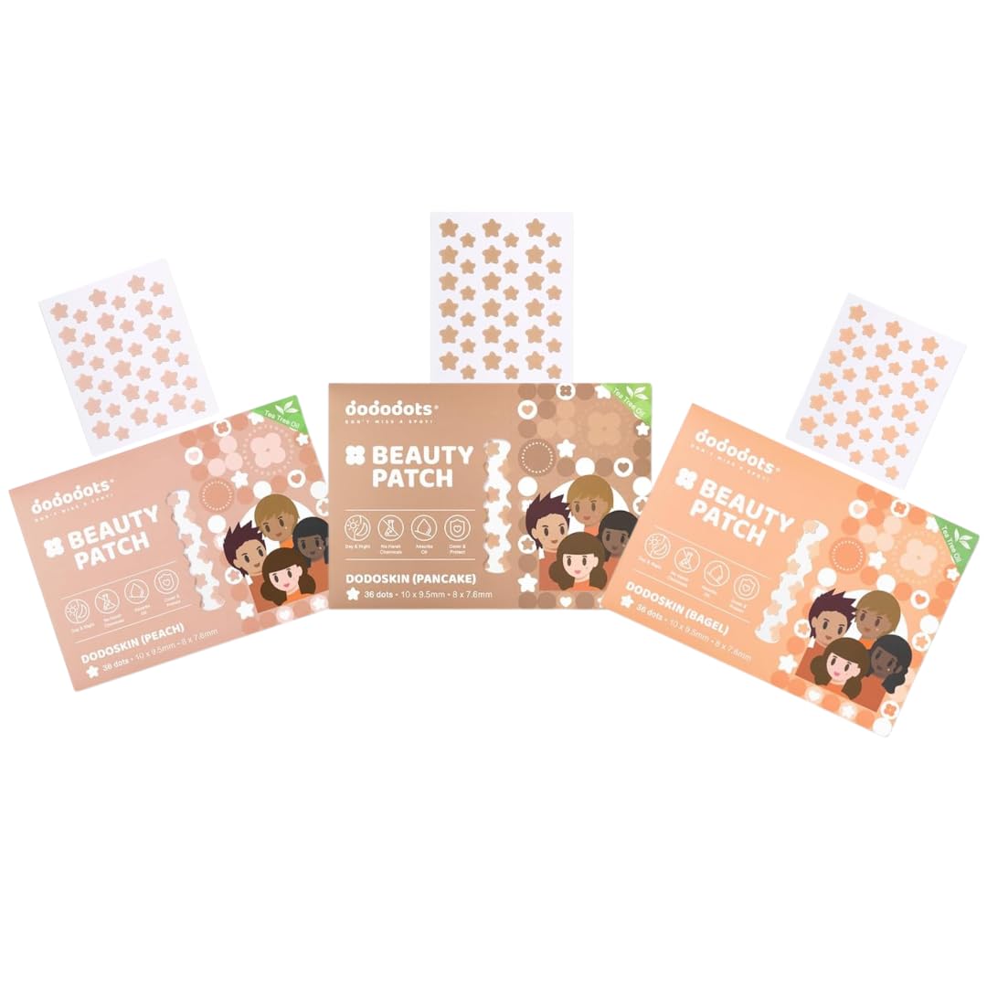 Dododots Pimple Patches for face - Cute Acne Hydrocolloid Patch, Pimple Patches for Zit, Spot and Blemish Treatment, Bundles (Stars (3 Shades))