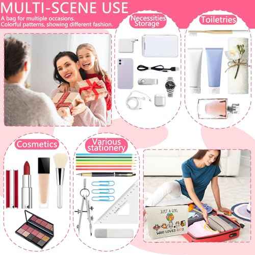 DJOLY Cat Lover Gifts for Women Makeup Bag, Cute Themed Lady Gifts for Girls, Accessories Cosmetic Pouch for Teens Kids Daughter Sister, Funny Mom Birthday Christmas Decorations