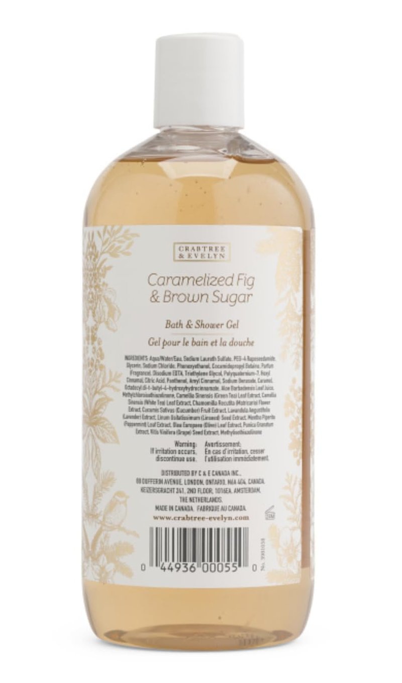 Crabtree & Evelyn Caramelized Fig Body Wash - Luxurious Shower Gel, 16.9 fl oz