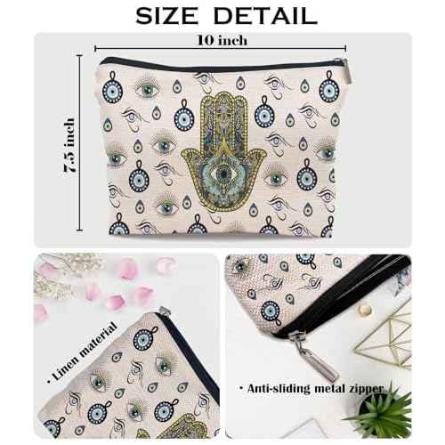 Ayxvt Evil Eye Makeup Bag - Witch Cosmetic Bags for Women, Evil Eye Gifts, Witch Gifts, Birthday Mothers Day Gifts for Women Mom