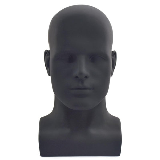 Tcwuzick Male Mannequin Head Professional Manikin Head for Display Wigs Hats Headphone Mask Sunglasses Jewelry and Scravat Display Stand (L90-yahei)