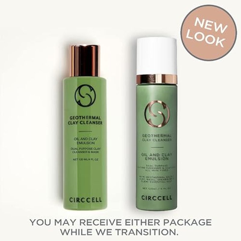 CIRCCELL Geothermal Clay Cleanser ? Hydrating Facial Cleanser - Arctic Clay and Essential Oils Deep Clean & Detox Skin ? Hydrating Clay Face Wash or Mask for All Skin Types