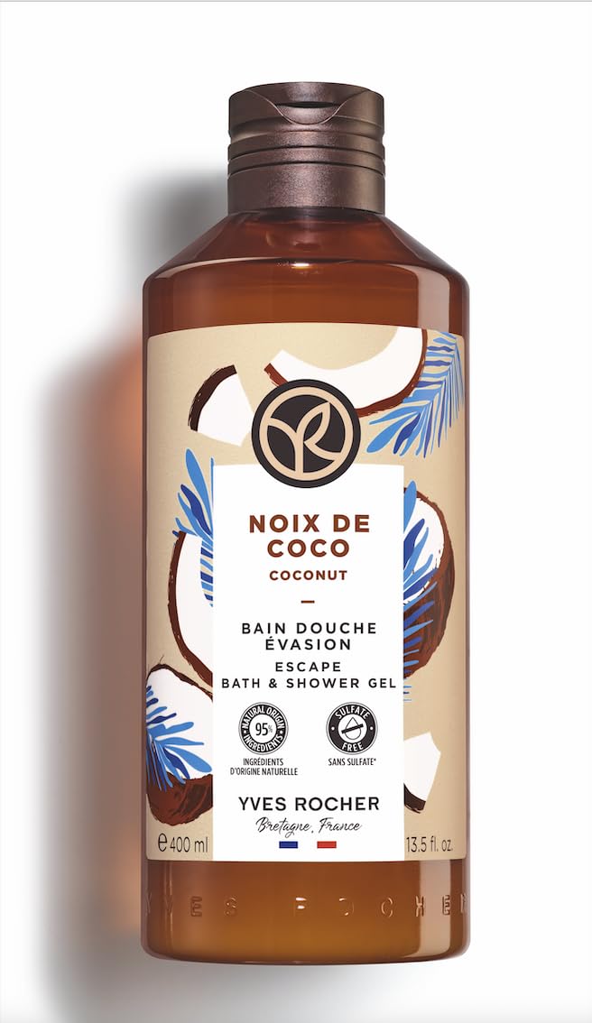 Yves Rocher Bathroom Shower Body Gel Coconut- 400 ml. / 13.5 fl.oz.