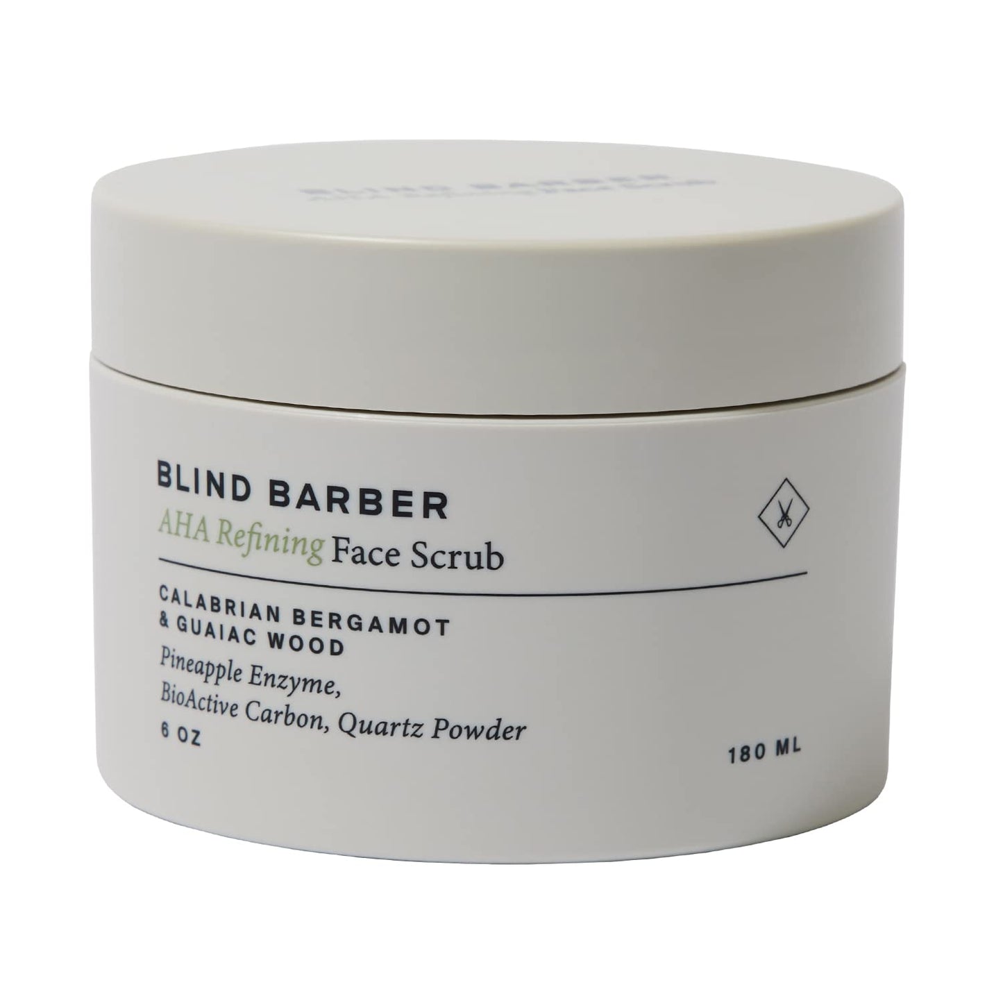 Blind Barber AHA Exfoliating Face Scrub - Daily Exfoliating Face Wash for Men - Cleanse Dirt & Excess Oil, Clear Clogged Pores & Smooth Skin Texture - Facial Scrub with Quartz Powder (6 Oz)
