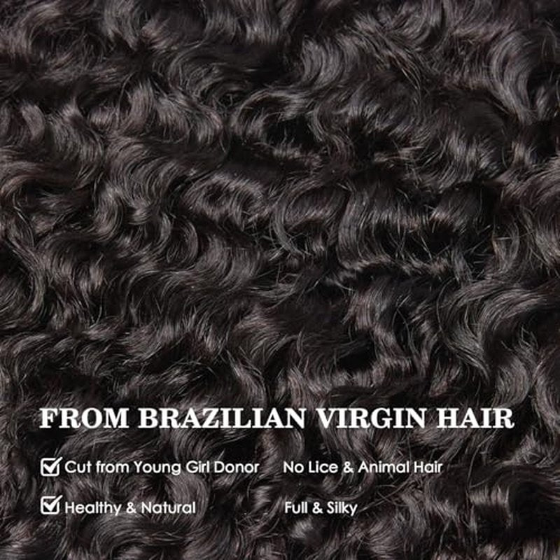 WEQUEEN Burmese Curly Bundles Human Hair 16A Brazilian Virgin Hair 16 Inch Thick Weave Natural Black