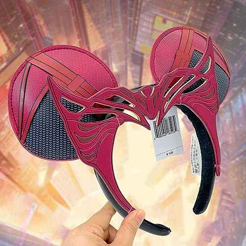 Halloween Mouse Ear Headbands, Red Ear Headband Hair Accessories Halloween Cosplay Gift for Women & Girls