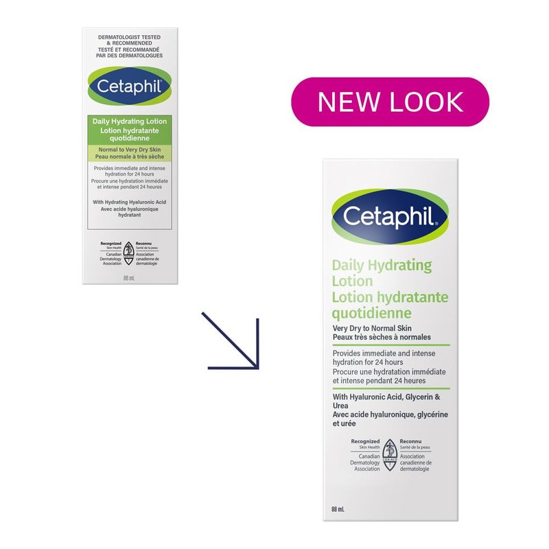 Cetaphil Daily Hydrating Lotion with Hyaluronic Acid - 24Hr Hydration - Fragrance-Free, Paraben-Free - For Dry and Sensitive Skin, 88ml