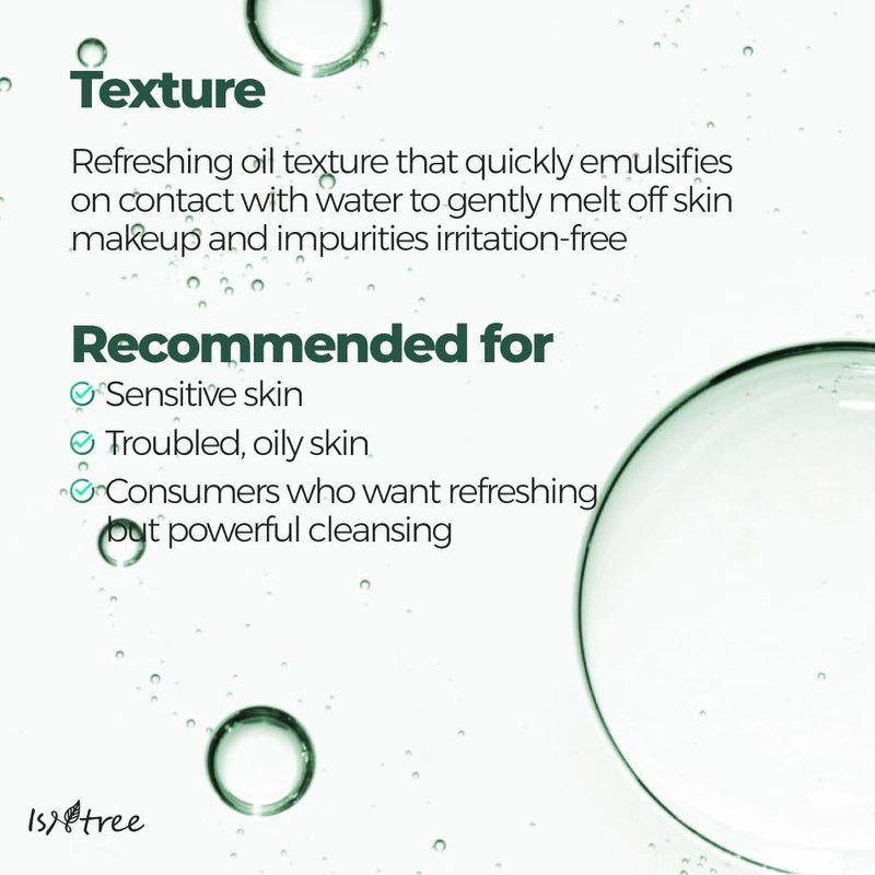 IsNtree Mugwort Calming Deep Cleansing Oil 200ml, 6.76 fl.oz | Korean Oil Cleanser for Sensitive & Oily Skin | Lightweight & Non-Greasy | Soothing & Deep Cleansing | Vegan & Cruelty-Free Skincare