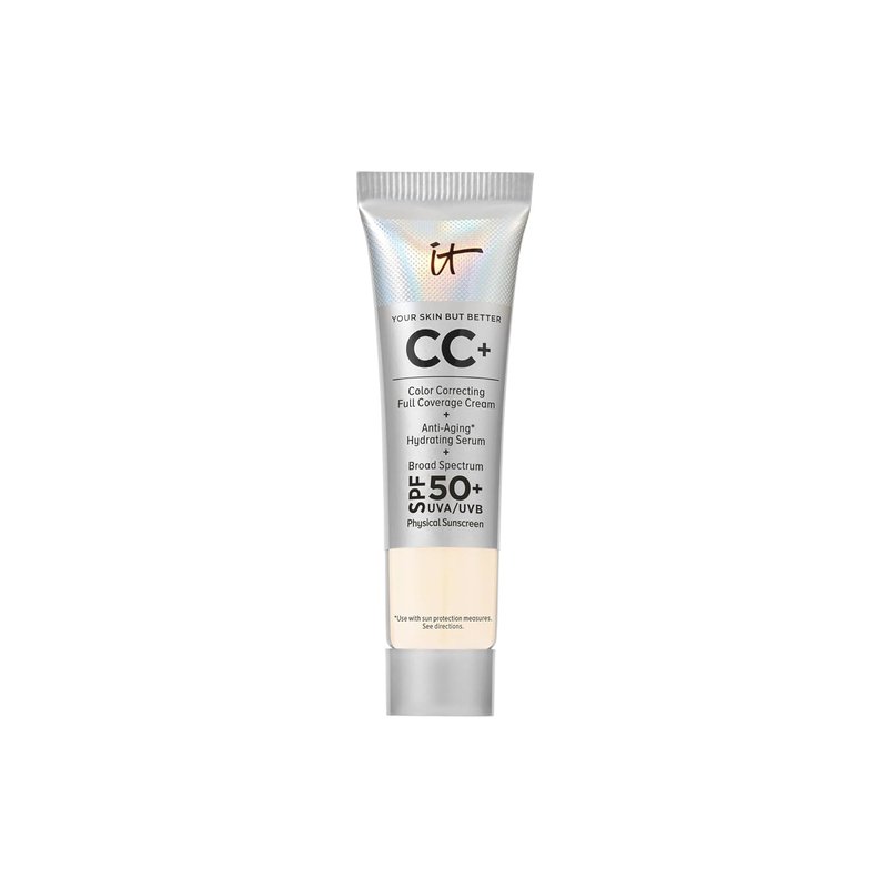 IT Cosmetics CC+ Cream | Full Coverage Foundation with SPF 50+ & Anti-Aging Serum - Lightweight, Hydrating, 24H Wear