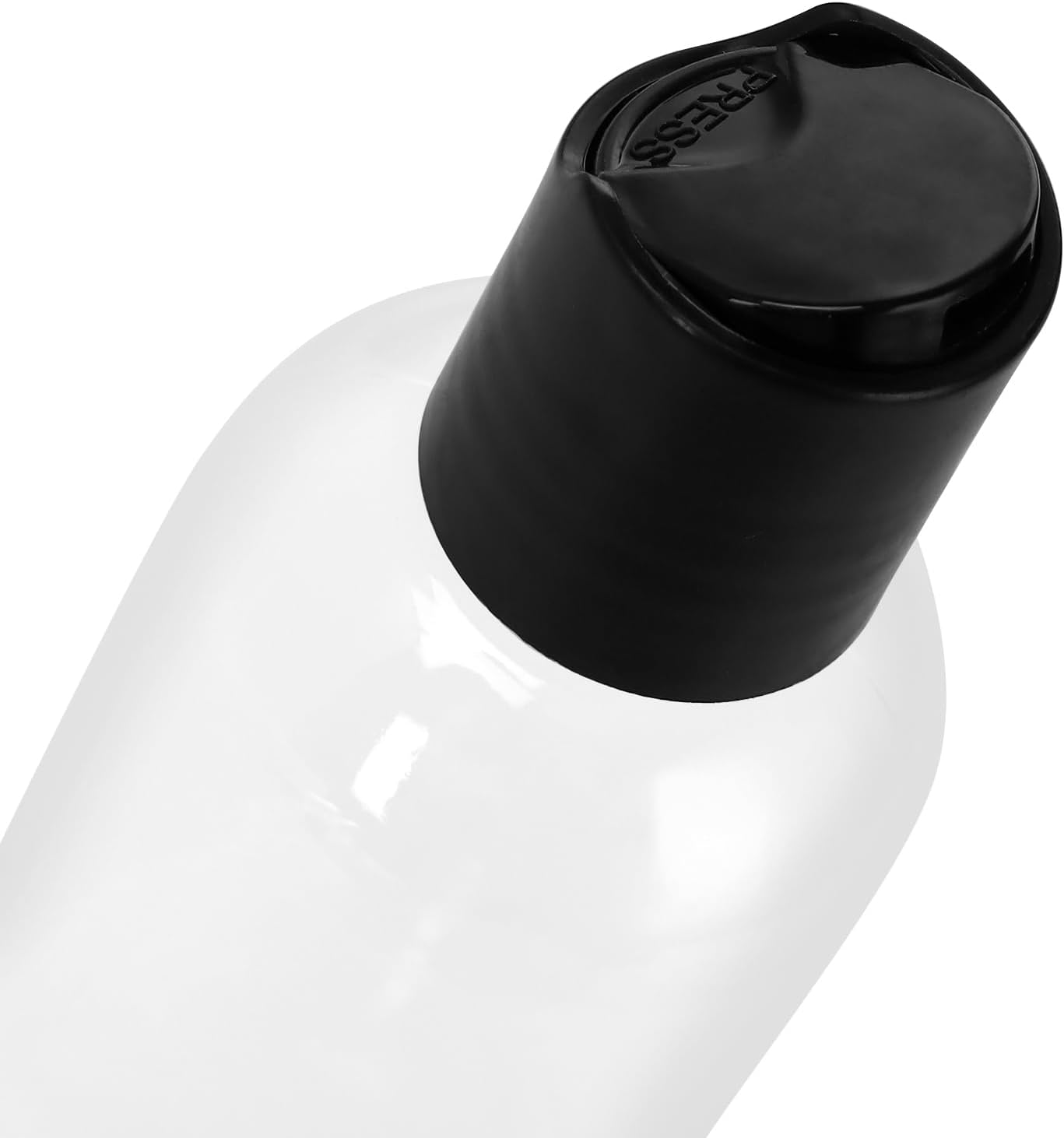 Clear Plastic Travel Bottles - 60 PCS 4oz Squeezable Containers with Black Disc Cap | Refillable for Shampoo & Lotion