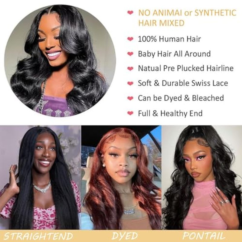 SENSAIRUITE Body Wave Lace Front Wigs Human Hair Wide Lace 180 Density Human Hair Wigs 13x4 Human Hair Lace Front Wigs Pre Plucked 20 Inches Natural Color