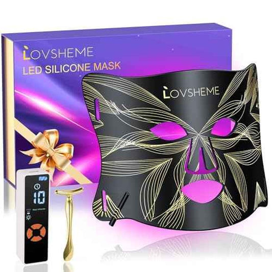 Red Light Therapy for Face, LED Face Mask Light Therapy, Omnilux Red Light Therapy Mask for Wrinkles, Acne, Skin Rejuvenation, 320 LEDs, 3 Modes, 10-Min Auto Off, Eye Protection Included