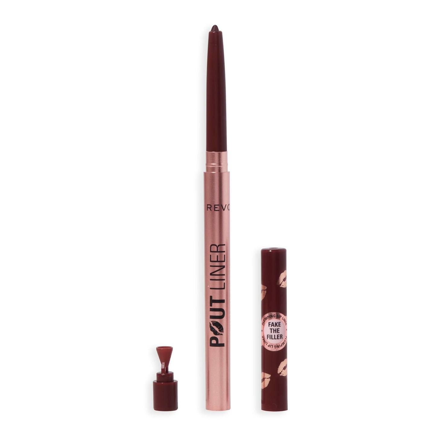 Revolution Beauty London, Pout Bomb Plumping Lip Liner, Long-Lasting Lip Shaper with Hyaluronic Acid & Vitamin E, Vegan & Cruelty-Free, Dark Mauve
