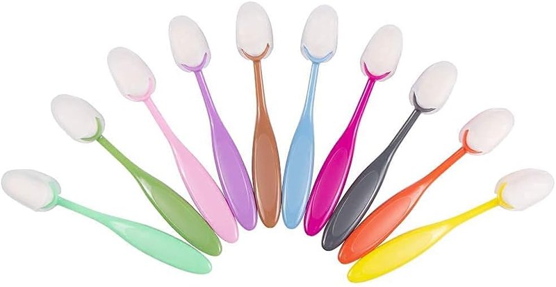 Rainbow 4 Ink Blending Brushes Set - 10 Pcs with Holder & Brush Cap