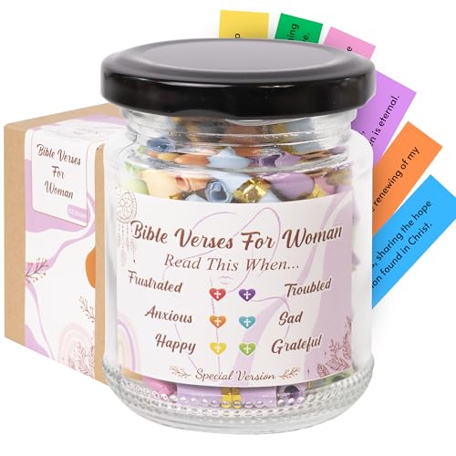 Bible Verse Jar For Women, Mothers Day Gifts for Mom, Christian Gifts for Women, Graduation Gifts for Her, Inspirational Bible Jar, Gifts for Mom from Daughter Son, Keepsake for Mom Grandma
