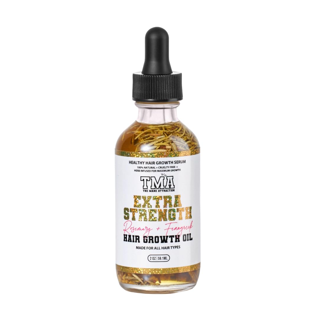 Herbal Hair Growth Oil - Extra-Strength Rosemary & Fenugreek Blend | Scalp Nourishing for All Hair Types, 2 Fl Oz
