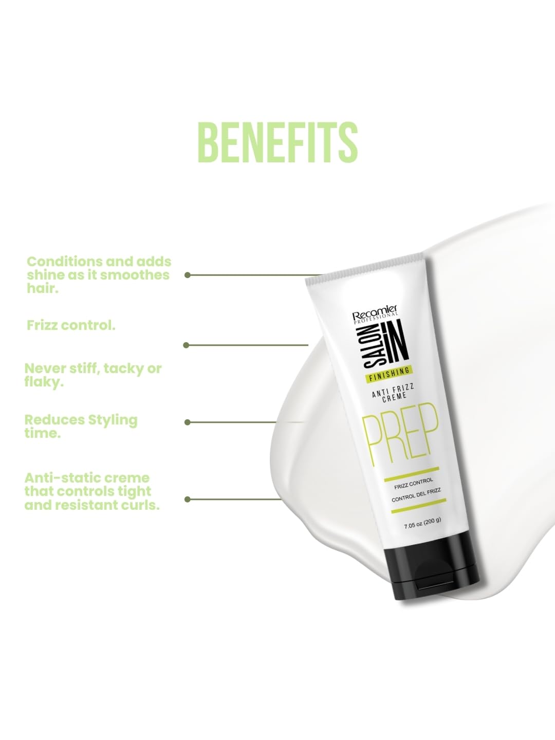 Anti-Frizz Hair Styling Cream - Smooths Flyaways & Adds Shine | 7.05 oz / 200 g