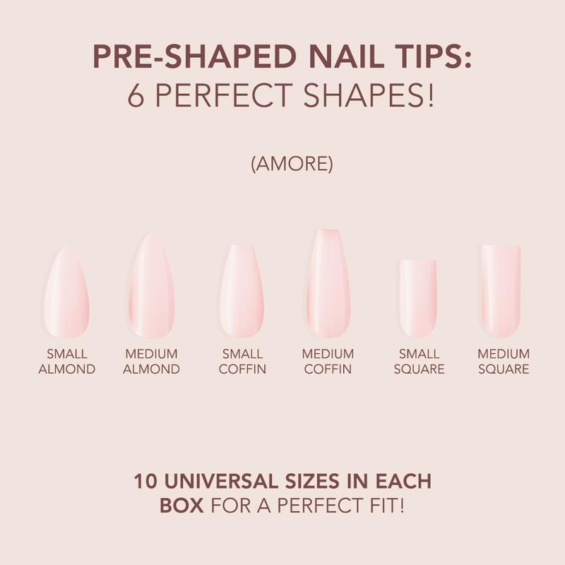 Kiara Sky Professional Nails *NEW* Cover Gelly Tip Case Soft Gel Nail Extensions (Short Almond - Amore)