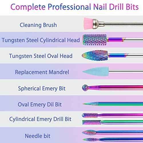BQAN Nail Drill Bits, 10Pcs 3/32 in Carbide Professional Drill Bit Set for Nail Tech, Remove Acrylic Gel Nails, Manicure with 75Pcs File Sanding Bands (#80#120#180 Grits)