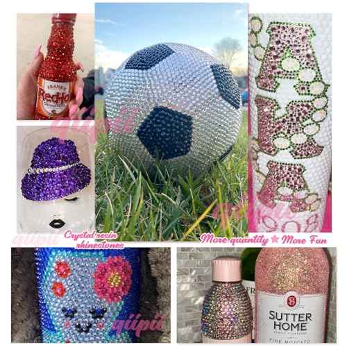 Silver Clear Resin Rhinestones w B7000 Jewelry Glue for Bedazzling Crafting Crystal White Flatback Stones 2mm 3mm 4mm 5mm 6mm Diamonds Gems Charms for Nails Face Makeup Tumblers Bottles Crafts