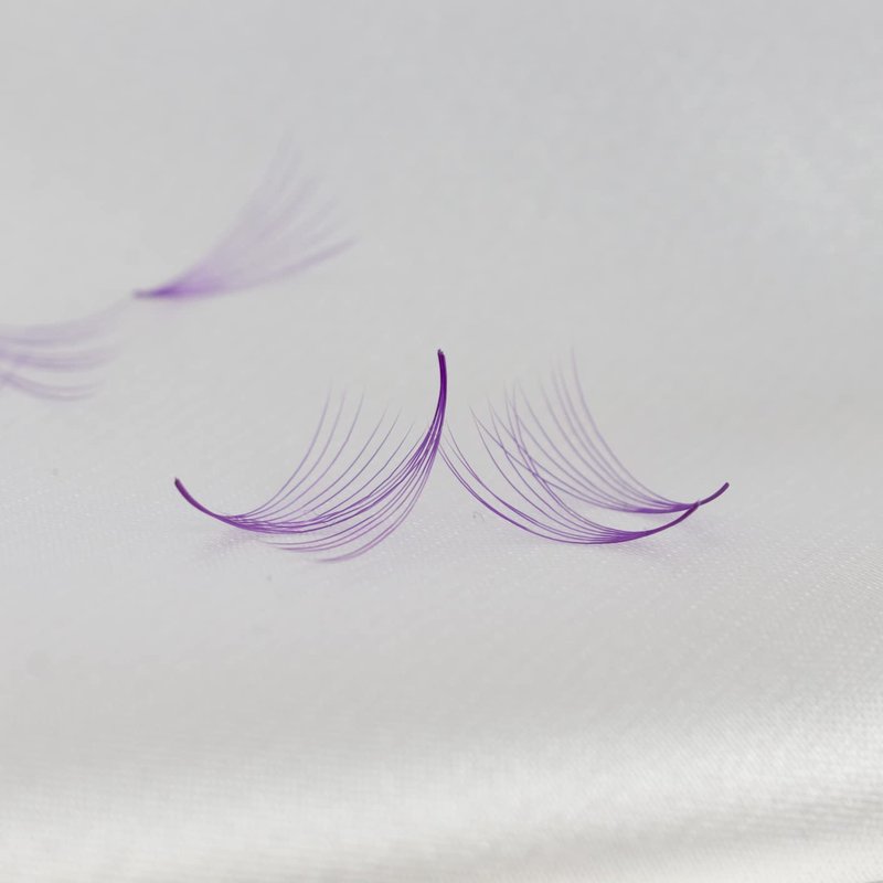 VNE 500 Fans Colorful Lash Extensions | Premade Volume Lash Extensions | Premade Mega Volume Fans | Colored Lash Extension | Russian Volume Eyelash Extensions |6D, Purple, C Curl, 14mm