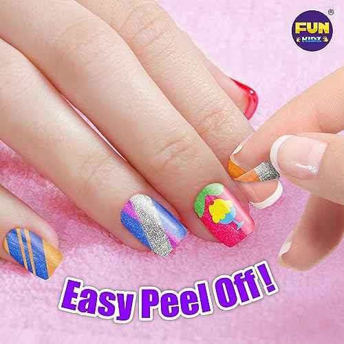 Kid Nail Art Kit for Girls, FunKidz Nail Studio Kits Size 17.91Wx12.4L with Peelable Nail Polish Nail Dryer Teens Makeup Mani Pedi Set Spa Party Gift
