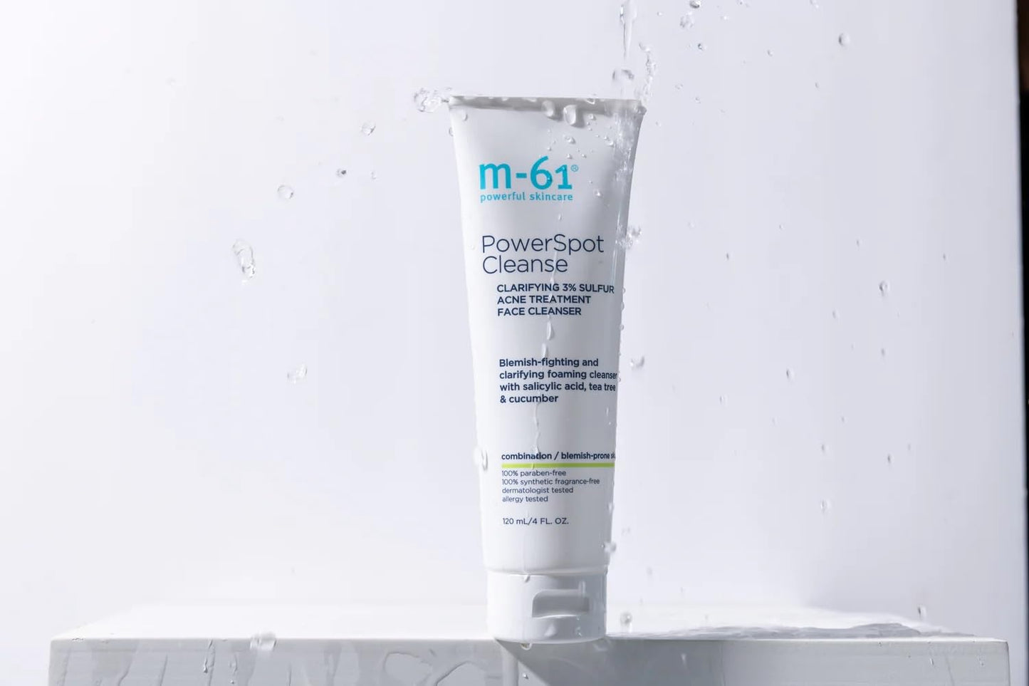 PowerSpot Cleanse Acne-Fighting Face Wash - 3% Sulfur, Glycolic & Salicylic Acid | For Combination & Blemish-Prone Skin | 4 Fl Oz