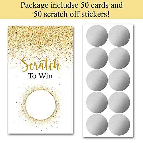 Haizct 50 Pack Gold Dust Blank Gift Certificate Scratch Off Cards for Small Business, Spa Beauty Makeup Hair Salon, Bridal Shower, Baby Shower, Country Wedding, Gold Dust-GK082