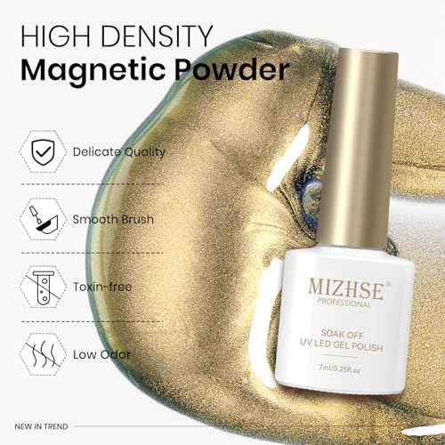 MIZHSE Cat Eye Gel Nail Polish Set, 6 Colors Dawn Ceramic Magnetic Gel Polish with Magnet Stick, Trendy Salon French Nail Polish Kit DIY at Home Gift Set for Women