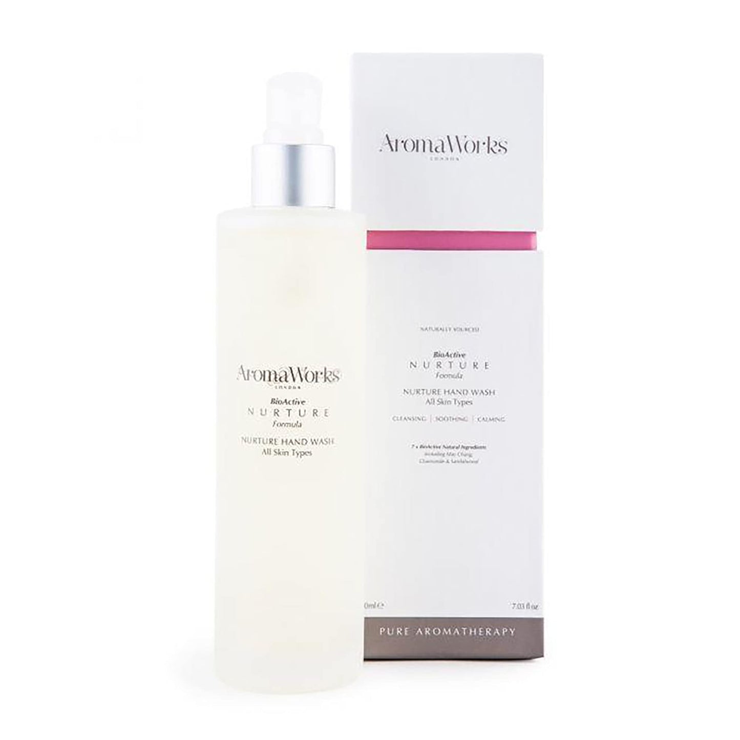 Aromaworks Nurture Hand Wash - May Chang, Roman Chamomile And Sandalwood Aromas - Cleansing, Soothing And Calming - Natural, Vegan - 100% Pure Essential Oil - Cleanses Without Drying - 7.03 Oz