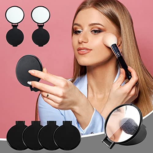 72 Pcs Compact Mirror Bulk Portable Round Makeup Mirror Mini Foldable for Purse Women Travel Daily Use Mother¡®s Day Gifts (Black)