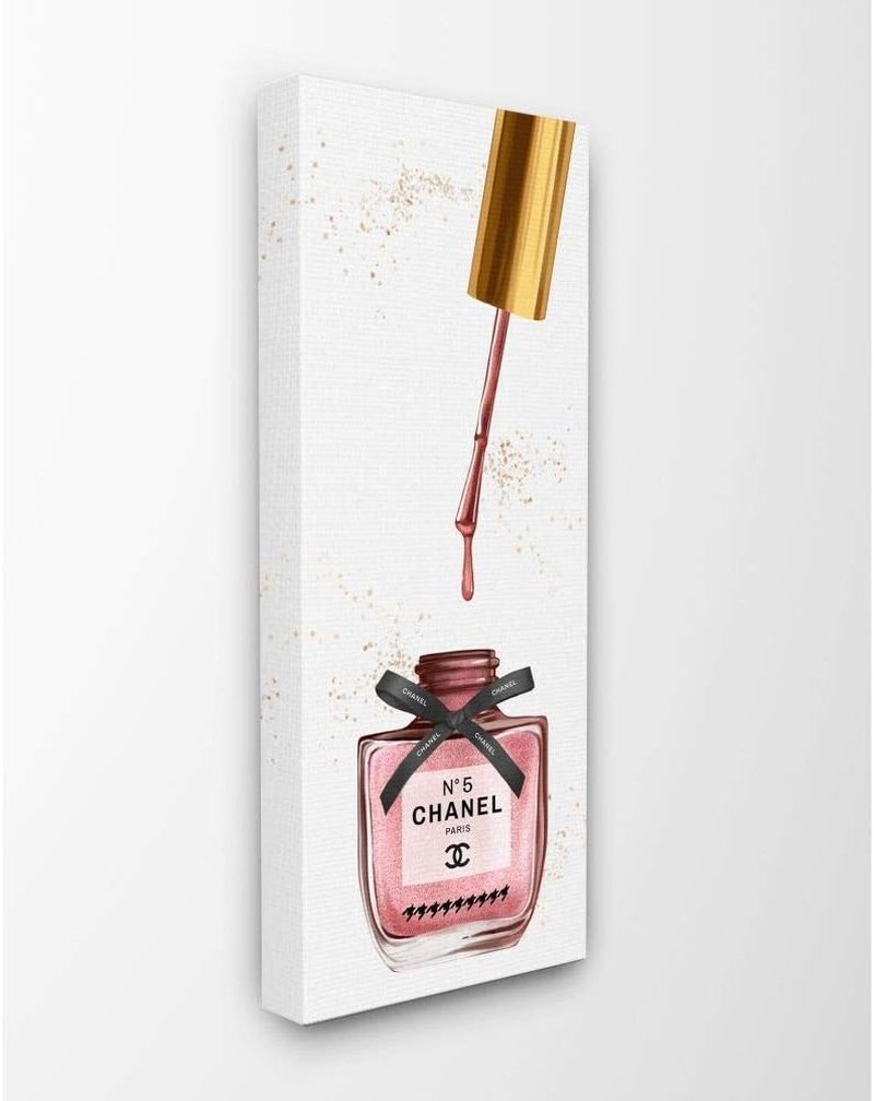 Makeup Nail Polish Brush Canvas Wall Art - Pink Fashion Design | Multi-Color Decor