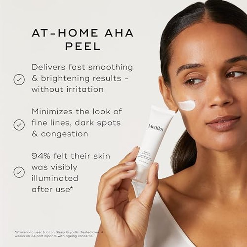 Medik8 Sleep Glycolic - Exfoliating Glycolic Acid At Home Face Peel - Night Cream for Face - Night Peel with Glycerin and Korean Clover - 1.0 oz
