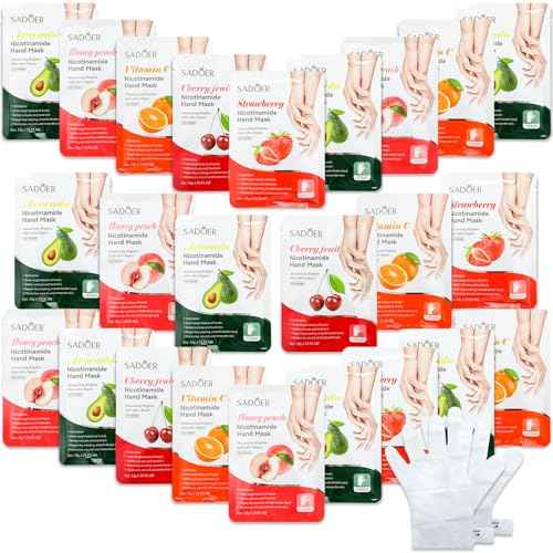 48 Pcs Fruits Beauty Hand Mask Bulk Hydrating Hand Moisturizing Gloves Mask for Spa Kit Skincare Gift Beauty Kits for Women