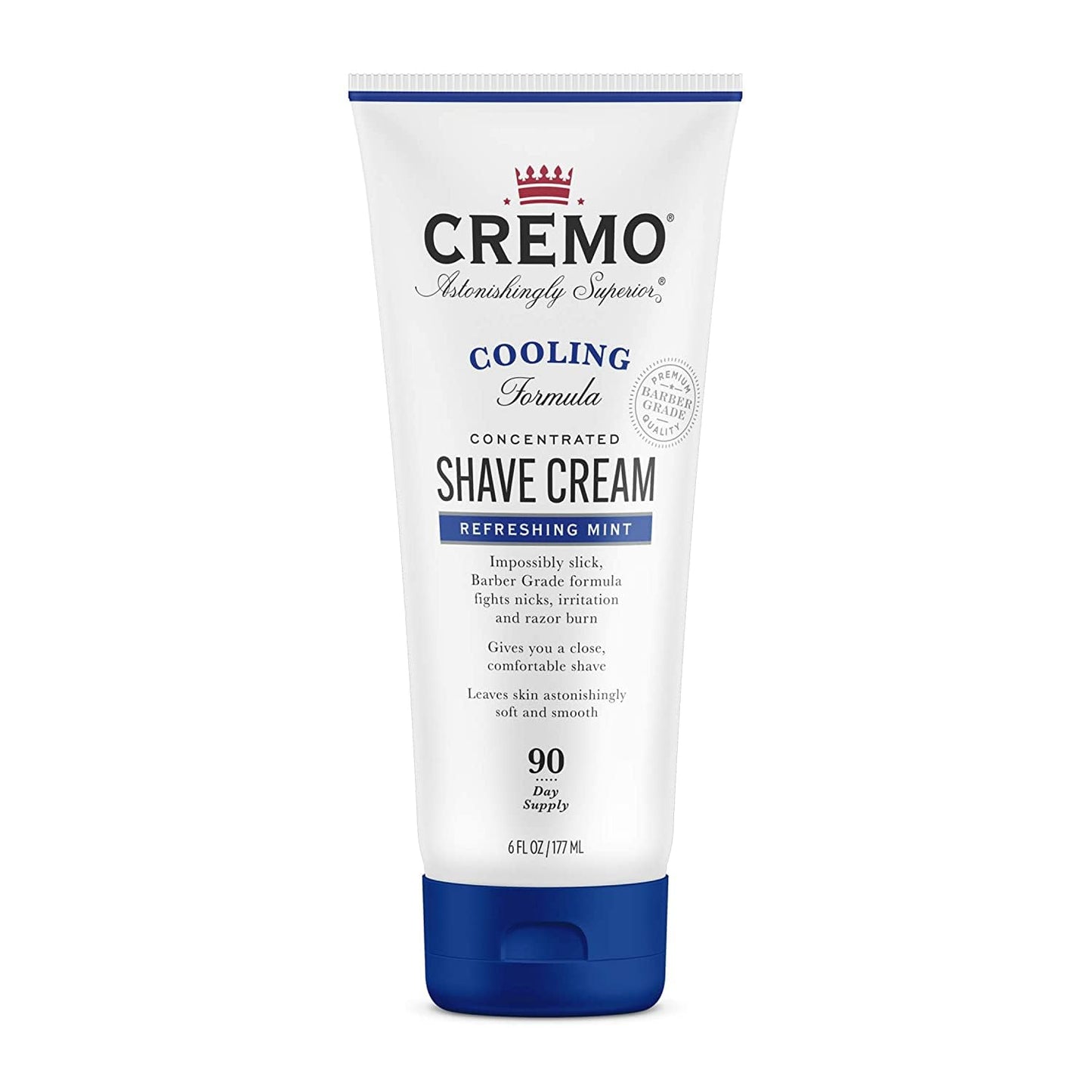 Cremo Barber Grade Cooling Shave Cream Bundle, 2 Pack 6 Fl Oz Ultra-Slick Shaving Cream Fights Nicks, Cuts and Razor Burn, WHITE