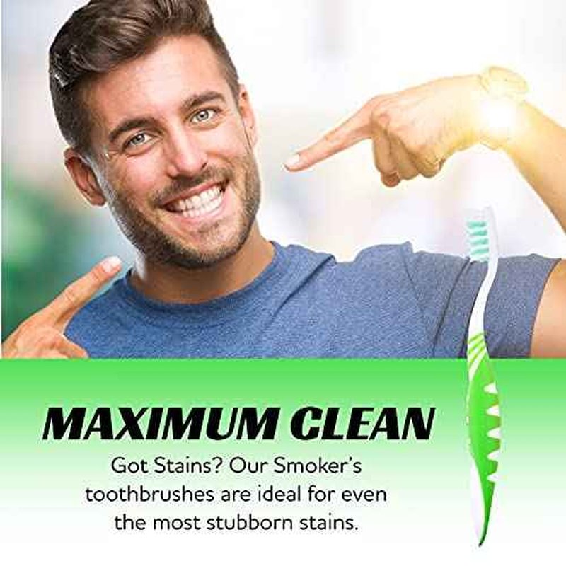 Lingito Extra Firm Toothbrush Set for Adults or Smokers Travel Toothbrush Kit, Hard Multicolor Denture Brush, Large Head, Manual Travel Toothbrush Hard Bristles (12 Pack)