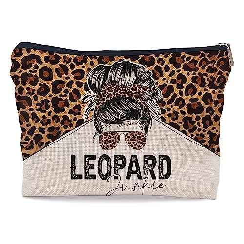 Ayxvt Retro Western Cowgirl Leopard Country Girl Sunglasses Cosmetic Bag Decorative Women's Makeup Bag Zipper Pouch Travel Toiletry,Gifts for Women Western Teen Girls Cowgirls