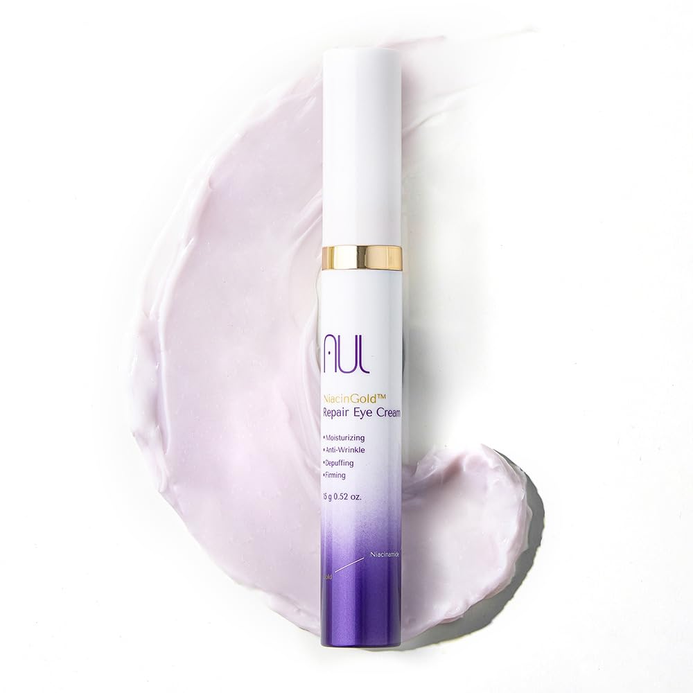 AUL NiacinGold Eye Cream 15g ㅣ Korean Skincare ㅣ Hydrating Lightweight Serum ㅣ Niacinamide + Gold Complex ㅣ Stainless Roll-On Applicator ㅣ Eye Puffiness & Elasticity Care