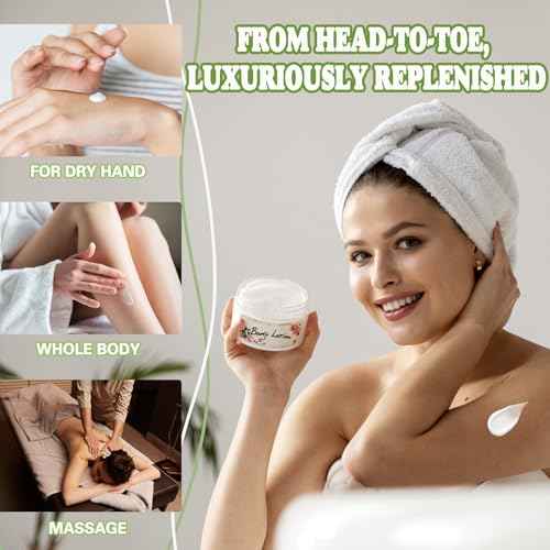 Thaluna Whipped Body Butter Making Kit for Dry Skin, DIY Solid Shea Butter Body Lotion Making Kit with Sweet Almond Oil, Vitamin E, Essential Oil - Moisturizing for Body Christmas Gifts for Women